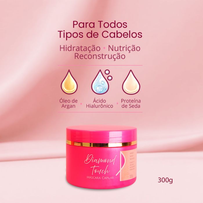 Máscara de Tratamento Pink Flow Diamond Touch 300g - Nutrição