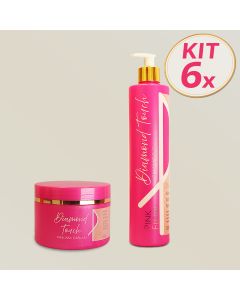 kit6pinkflowdiamondtouchshampoo500mlmasc
